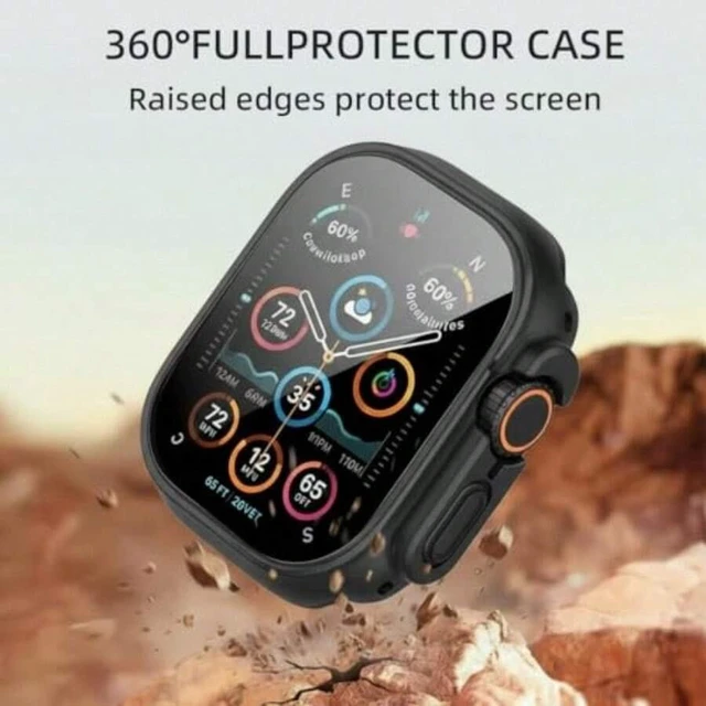 Alt view image 6 of 7 - Bks 2 Pack Apple Watch Ultra Bumper Case Soft Shockproof Scratch Resistant Frame Matte Black