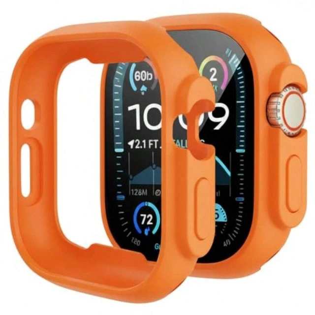 Alt view image 2 of 7 - Bks 2 Pack Soft Bumper Case for Apple Watch Ultra 49mm Shockproof Scratch Resistant Frame No Screen Protector