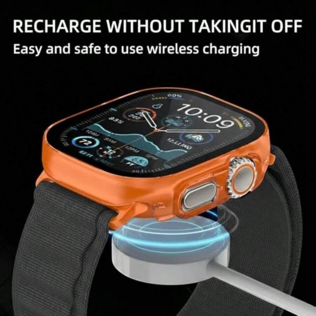 Alt view image 3 of 7 - Bks 2 Pack Soft Bumper Case for Apple Watch Ultra 49mm Shockproof Scratch Resistant Frame No Screen Protector