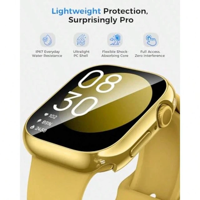 Alt view image 5 of 7 - Bks Waterproof Case for Apple Watch Series 11 and 10 42mm Screen Protector Hard Bumper with Tempered Glass