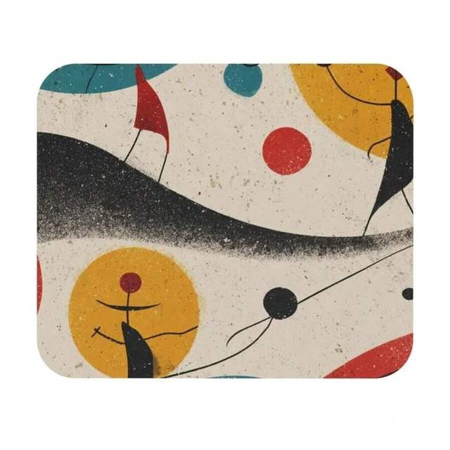 Alt view image 4 of 7 - Bks 9.84*11.81in Floating Dance Forms Mouse Pad | Retro Geometric Art Desk Mat, Non-Slip Rubber Base for Office Gaming