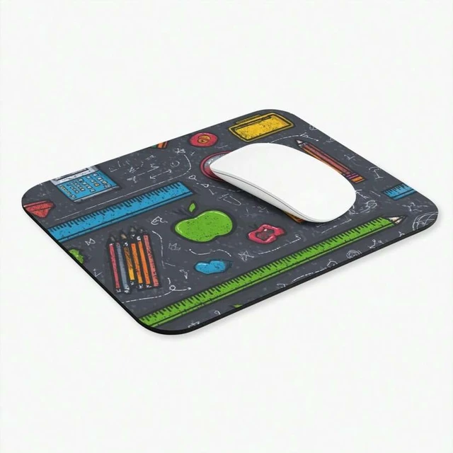 Alt view image 5 of 6 - Bks 30x25cm Desk Mouse Pad with Rubber Base, Full-Width Chalkboard Print, Non-Slip Gaming Mat for Office and Study
