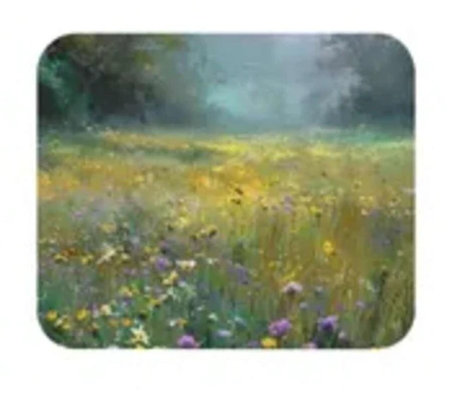 Alt view image 7 of 7 - Bks 9.84x11.81in Morning Wildflowers Mouse Pad, Flower Field Landscape Desk Mat, Non-Slip Rubber Base, Polyester Fabric for Office Gaming