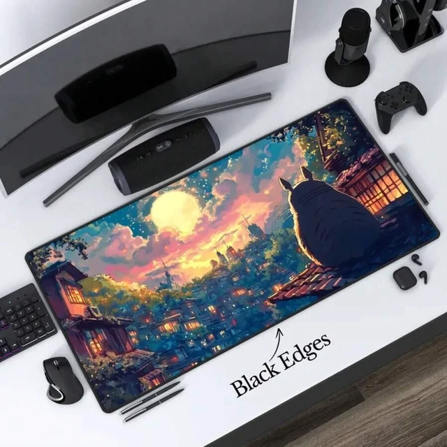 Alt view image 2 of 6 - Bks Large Desk Mat Japanese Art Gaming Mousepad RGB LED Extended Keyboard Pad Option Deskmat