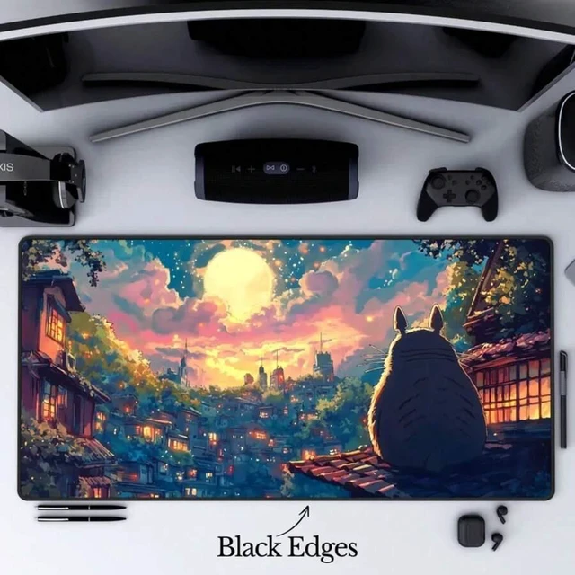 Alt view image 4 of 6 - Bks Large Desk Mat Japanese Art Gaming Mousepad RGB LED Extended Keyboard Pad Option Deskmat