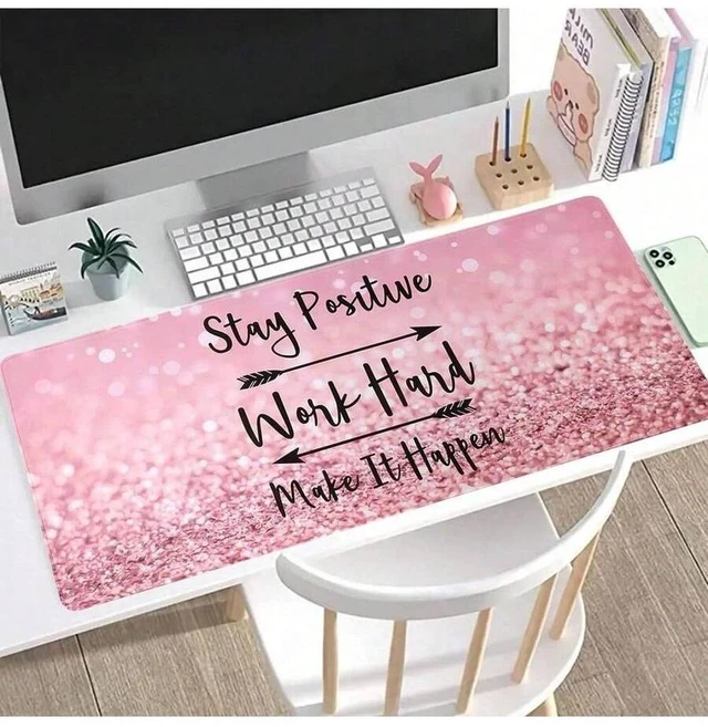 Alt view image 5 of 5 - Bks Pink Beach Mouse Pad, 80x30cm Large Anti Slip Gaming Desk Mat for Keyboard Size Stylish