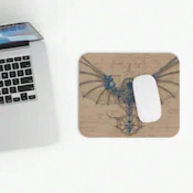 Alt view image 5 of 7 - Bks 9.84x11.81in Wings Of Invention Mouse Pad | Mechanical Wings Bluebird, Desk Accessories, Christmas Gift Idea, Desk Decor, Office Supplies