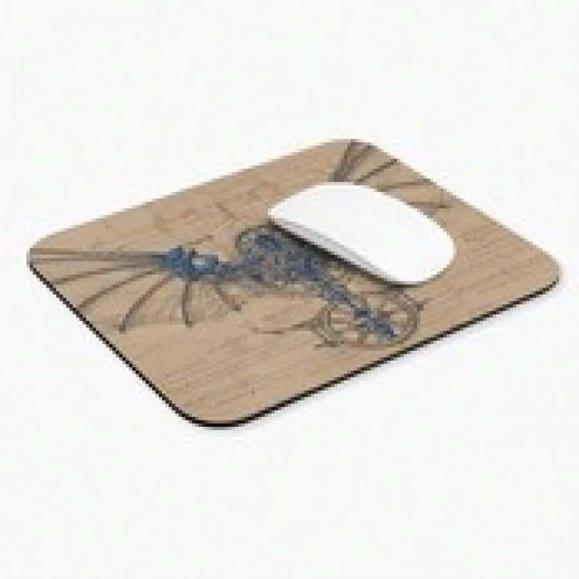 Alt view image 6 of 7 - Bks 9.84x11.81in Wings Of Invention Mouse Pad | Mechanical Wings Bluebird, Desk Accessories, Christmas Gift Idea, Desk Decor, Office Supplies