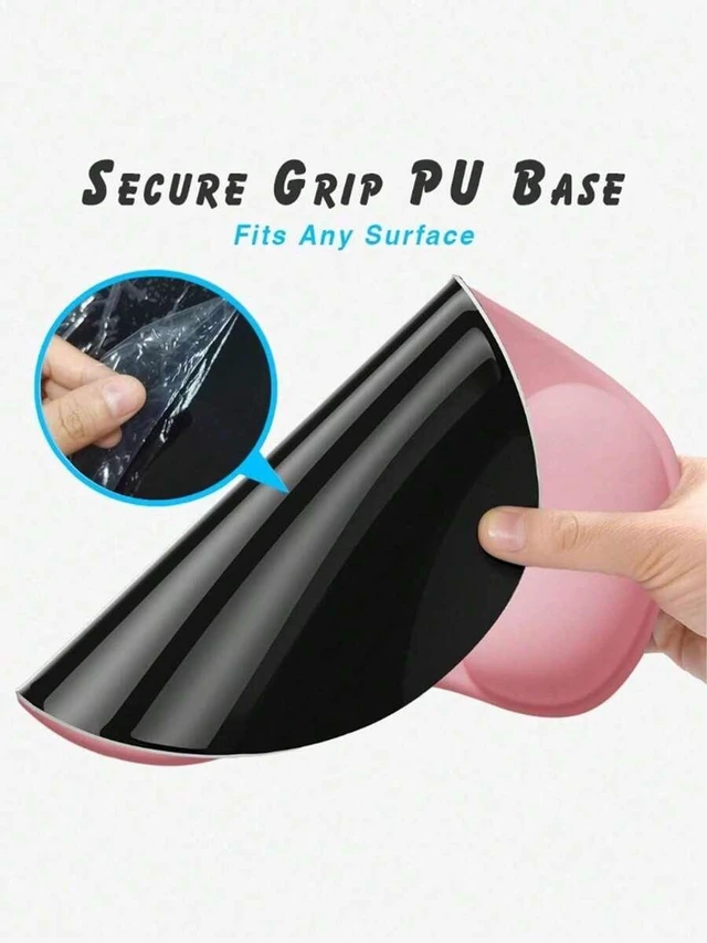 Alt view image 7 of 7 - Bks Pink Bow Mouse Pad with Gel Wrist Rest, Soft Lycra Surface, Non-Slip Base, Ergonomic Design for Office and Gaming