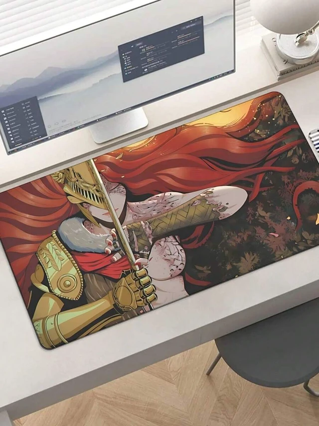 Alt view image 2 of 5 - Bks Gaming Mouse Pad Large Extended Desk Mat Non-Slip Base Anti-Fray Stitched Edges For PC Gamers Streamers