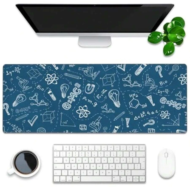 Main image of Bks Desk Mat, Colorful Neon Topographic Contour Map Extended Gaming Mouse Pad Large, 31.5x11.8 Big Mouse Pad With Non-Slip Base And Stitched Edge, Long Computer Keyboard Mouse Mat For Home Office Work