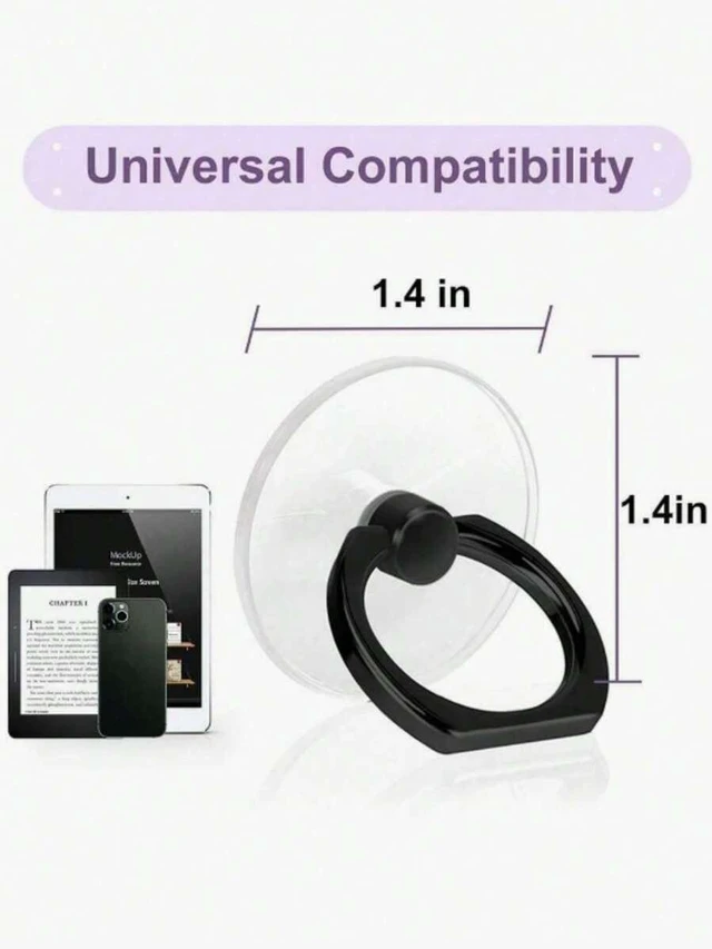 Alt view image 4 of 7 - Bks Transparent Mobile Phone Ring Mount 360° Rotating Finger Holder Grip Compatible With iPhone Android Tablet Case