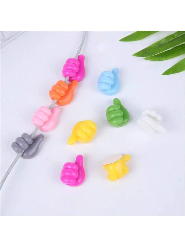 Alt view image 6 of 6 - Bks Thumb Hook Cable Organizer, Creative Cute Data Cable Management Holder, Desktop Tidy Tool, Thumb Stick Hook