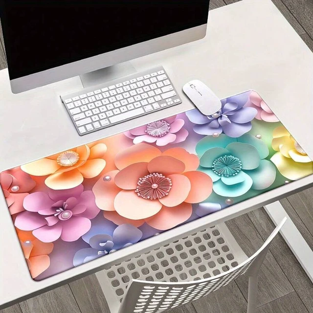 Alt view image 6 of 7 - Bks XXL 3D Floral Desk Mat - HD Printed Non-Slip Rubber Base Soft Fabric Surface Gaming Mouse Pad For Computer Office