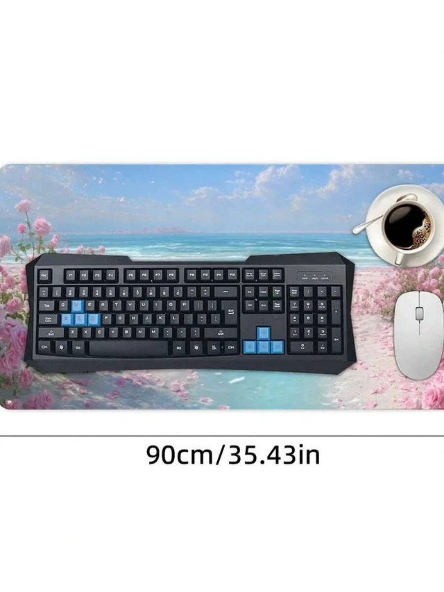 Alt view image 5 of 6 - Bks Pink BeachGame Mouse Pad | Anti-Slip Rubber Base, Washable, Very Suitable For Use In Gaming, Computer And Desk Decoration