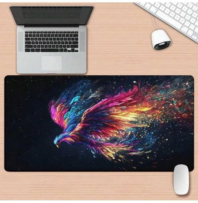 Alt view image 3 of 7 - Bks Colorful Bird Dynamic Pose Mousepad, High-Density Polyester Gaming Mat, Rubber Base for PC Laptop Office Desk