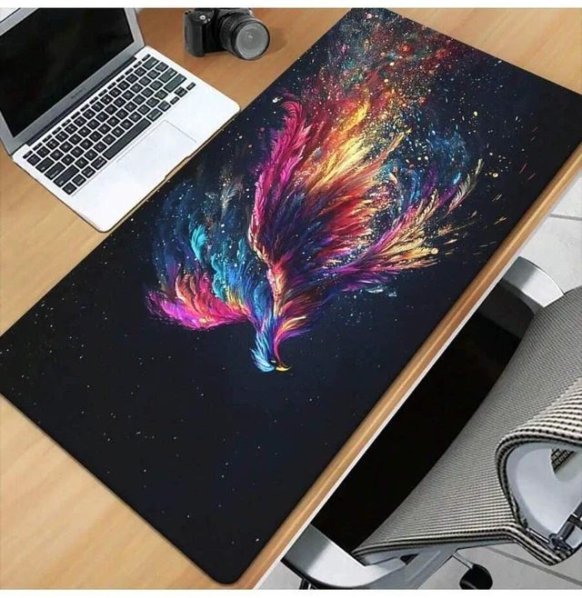 Alt view image 4 of 7 - Bks Colorful Bird Dynamic Pose Mousepad, High-Density Polyester Gaming Mat, Rubber Base for PC Laptop Office Desk
