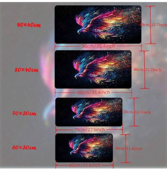 Alt view image 5 of 7 - Bks Colorful Bird Dynamic Pose Mousepad, High-Density Polyester Gaming Mat, Rubber Base for PC Laptop Office Desk