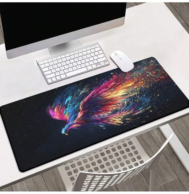 Alt view image 6 of 7 - Bks Colorful Bird Dynamic Pose Mousepad, High-Density Polyester Gaming Mat, Rubber Base for PC Laptop Office Desk