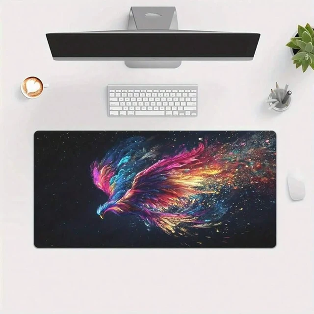Alt view image 7 of 7 - Bks Colorful Bird Dynamic Pose Mousepad, High-Density Polyester Gaming Mat, Rubber Base for PC Laptop Office Desk