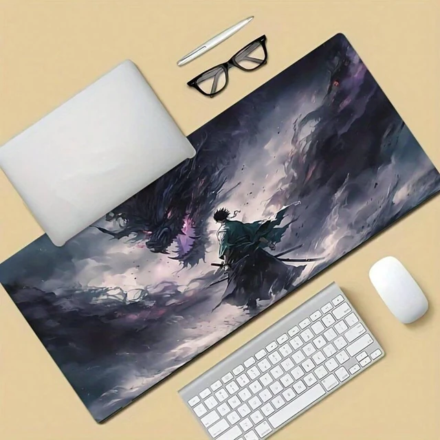 Alt view image 5 of 7 - Bks Large Dragon Pattern Gaming Mouse Pad Desktop Mat Natural Rubber Non-Slip Office Keyboard Accessory