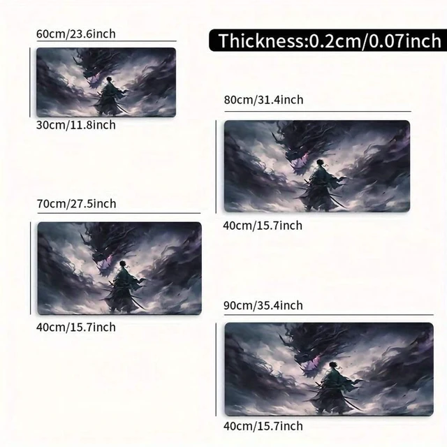 Alt view image 4 of 7 - Bks Large Dragon Pattern Gaming Mouse Pad Desktop Mat Natural Rubber Non-Slip Office Keyboard Accessory