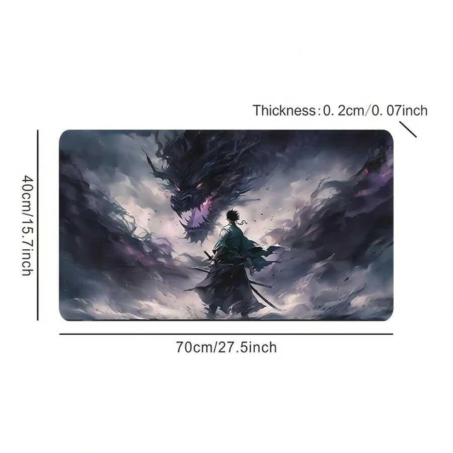 Alt view image 6 of 7 - Bks Large Dragon Pattern Gaming Mouse Pad Desktop Mat Natural Rubber Non-Slip Office Keyboard Accessory