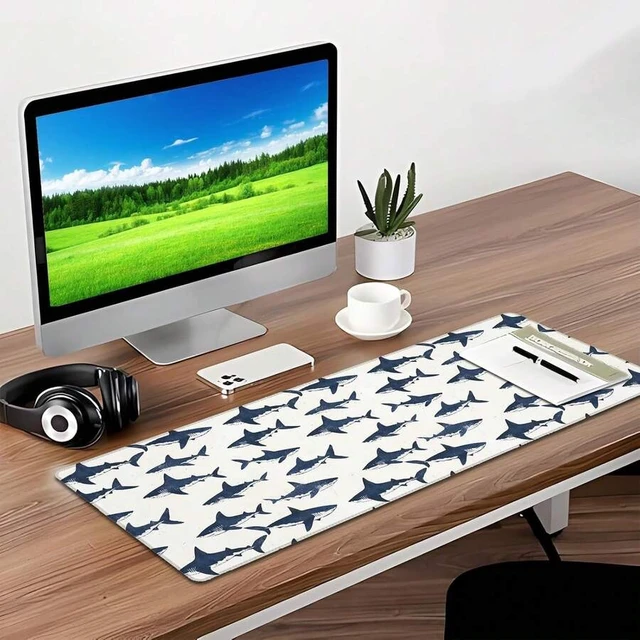 Alt view image 4 of 7 - Bks Soccer Gaming Mouse Pad, Desk Mat, Non-Slip Rubber Base Cool Aesthetic MousePads For Computer Laptop Keyboard Office School Home Desktop Accessories Decor 31.5" X 11.8"