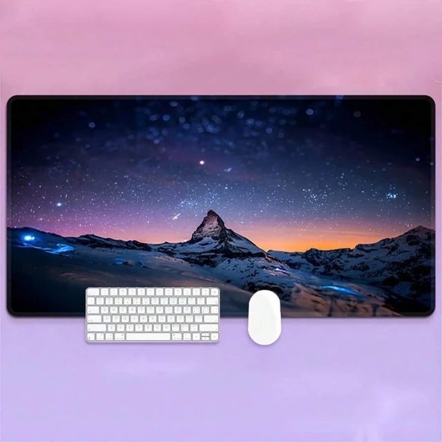 Main image of Bks Starry Night Sky Gaming Mouse Pad 23.6x13.8in - Non-Slip Rubber Base, Stitched Edges, Water-Resistant Desk Mat For Office And Home
