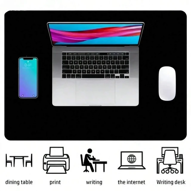 Alt view image 6 of 7 - Bks Starry Night Sky Gaming Mouse Pad 23.6x13.8in - Non-Slip Rubber Base, Stitched Edges, Water-Resistant Desk Mat For Office And Home