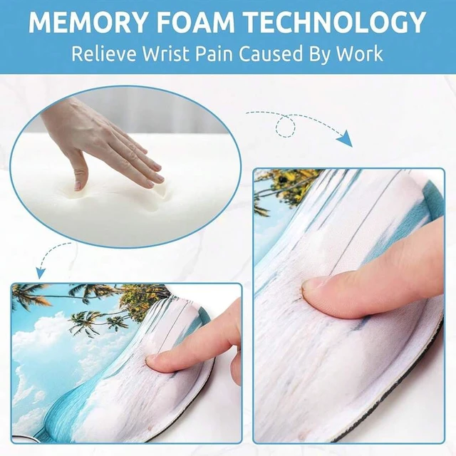 Alt view image 5 of 7 - Bks Ergonomic Mouse Pad With Wrist Rest, Non-Slip Rubber Base, Smooth Surface, Office Desk Accessory