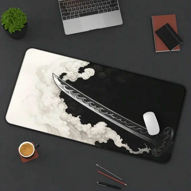 Alt view image 6 of 7 - Bks XL Gaming Mousepad Clouds Design, Large Office Desk Mat, Non-Slip Rubber Base, Smooth Surface for PC and Laptop