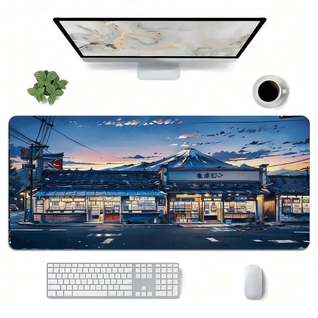 Alt view image 5 of 7 - Bks Extra Large Sunset Street Gaming Mouse Pad, Thick Non-Slip Washable Rubber Desk Mat, Precision Edge Locking for Office and Gamers