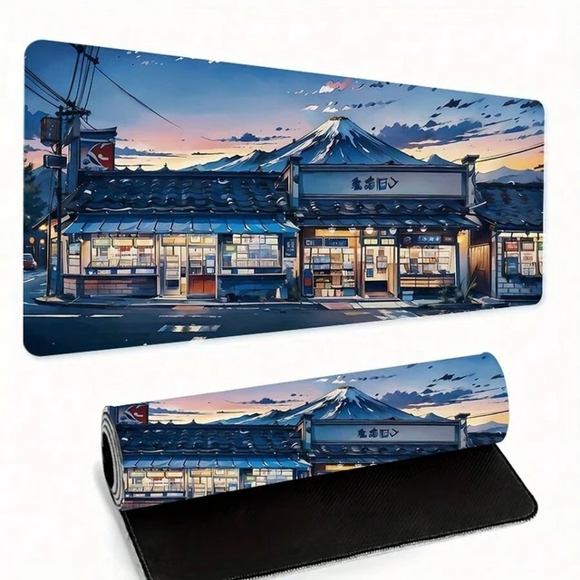 Alt view image 6 of 7 - Bks Extra Large Sunset Street Gaming Mouse Pad, Thick Non-Slip Washable Rubber Desk Mat, Precision Edge Locking for Office and Gamers