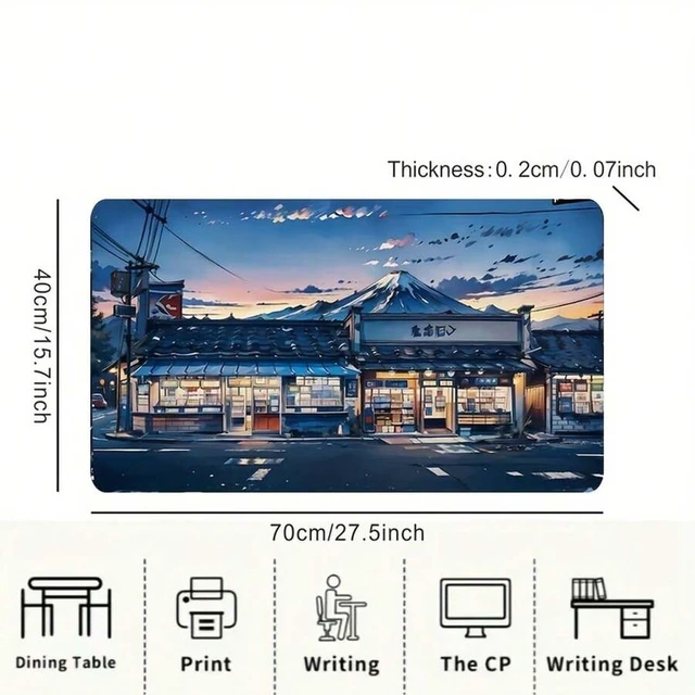 Alt view image 7 of 7 - Bks Extra Large Sunset Street Gaming Mouse Pad, Thick Non-Slip Washable Rubber Desk Mat, Precision Edge Locking for Office and Gamers