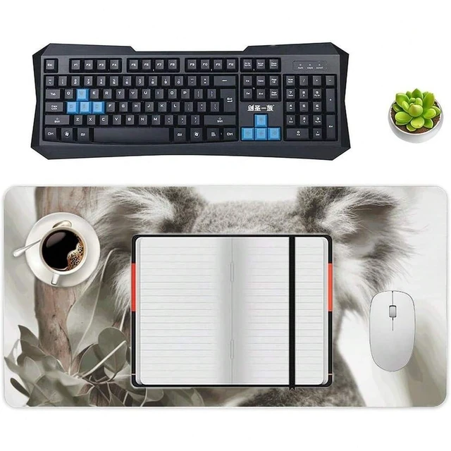 Alt view image 5 of 7 - Bks Large Waterproof Desk Pad Mouse Mat Non-Slip Rubber Surface 12x24 Inch for Office Gaming Laptop Keyboard