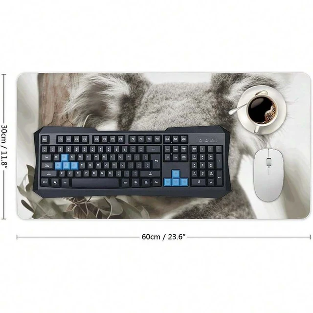 Alt view image 3 of 7 - Bks Large Waterproof Desk Pad Mouse Mat Non-Slip Rubber Surface 12x24 Inch for Office Gaming Laptop Keyboard