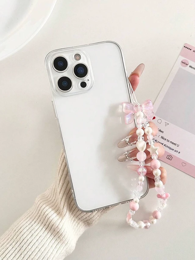 Alt view image 5 of 5 - Bks Pink Ethereal Phone Lanyard With Bow Cute Fairy Style Compatible With Android Most Smartphones Gift For Mother Family Friends