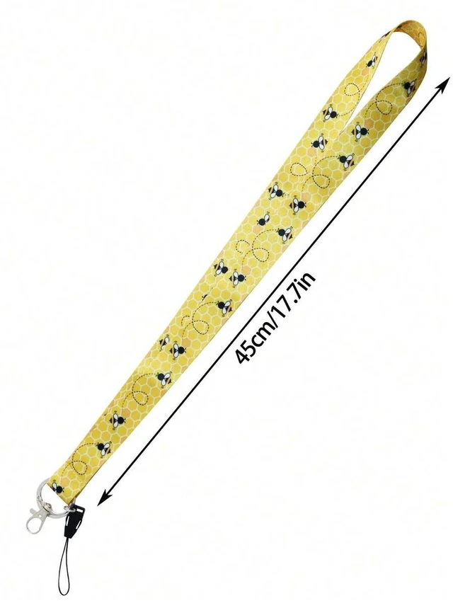 Alt view image 5 of 7 - Bks Yellow Polyester Bee Lanyard ID Badge Holder with Metal Keyring for School Teachers Students Staff