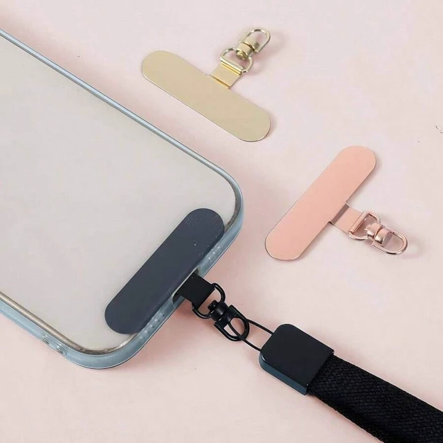 Alt view image 3 of 7 - Bks 4 Pcs Stainless Steel Phone Tether Tabs 360 Rotating Universal Lanyard Pad No Adhesive Strap for All Full Phone Cases