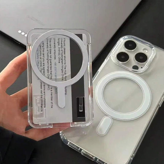 Alt view image 3 of 7 - Bks Magnetic Acrylic Wallet Card Holder Clear Transparent for iPhone 17 Air 13 12 11 14 15 16 Pro Max Plus Case Accessory