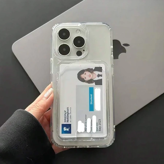 Alt view image 4 of 7 - Bks Magnetic Acrylic Wallet Card Holder Clear Transparent for iPhone 17 Air 13 12 11 14 15 16 Pro Max Plus Case Accessory