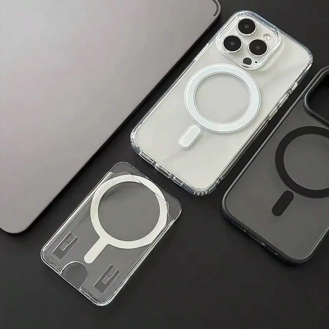 Alt view image 7 of 7 - Bks Magnetic Acrylic Wallet Card Holder Clear Transparent for iPhone 17 Air 13 12 11 14 15 16 Pro Max Plus Case Accessory