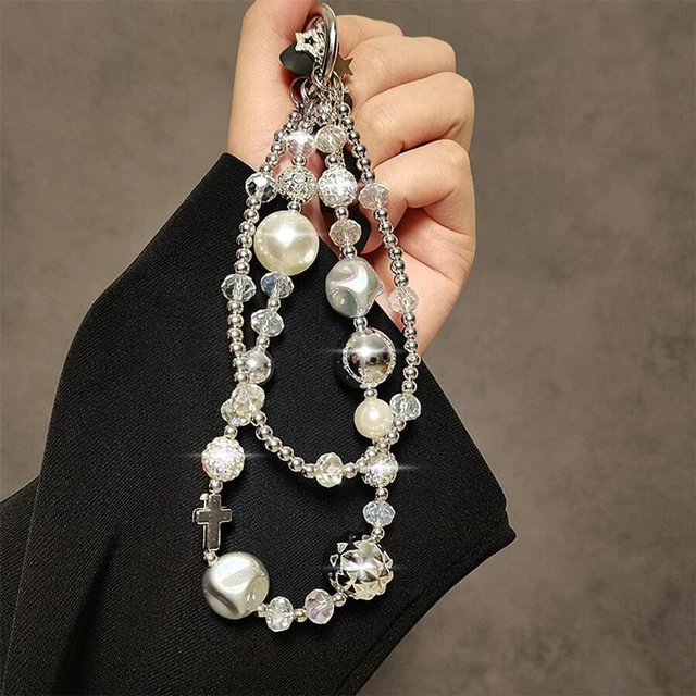 Alt view image 2 of 7 - Bks Fashion Rhinestone Beaded Lanyard Wrist Strap for Mobile Phone Case Decoration Creative Spring Gift Accessory