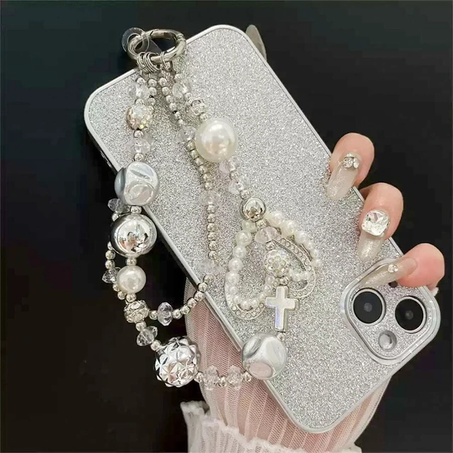 Alt view image 4 of 7 - Bks Fashion Rhinestone Beaded Lanyard Wrist Strap for Mobile Phone Case Decoration Creative Spring Gift Accessory
