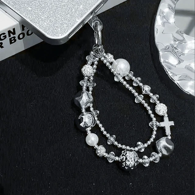 Alt view image 5 of 7 - Bks Fashion Rhinestone Beaded Lanyard Wrist Strap for Mobile Phone Case Decoration Creative Spring Gift Accessory