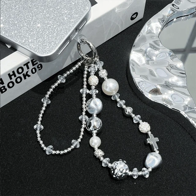 Alt view image 7 of 7 - Bks Fashion Rhinestone Beaded Lanyard Wrist Strap for Mobile Phone Case Decoration Creative Spring Gift Accessory