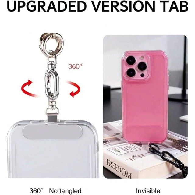 Alt view image 6 of 6 - Bks Universal Phone Lanyard Tab Wrist Crossbody Strap for Full Cover Cases Black Tether WristCrossbody