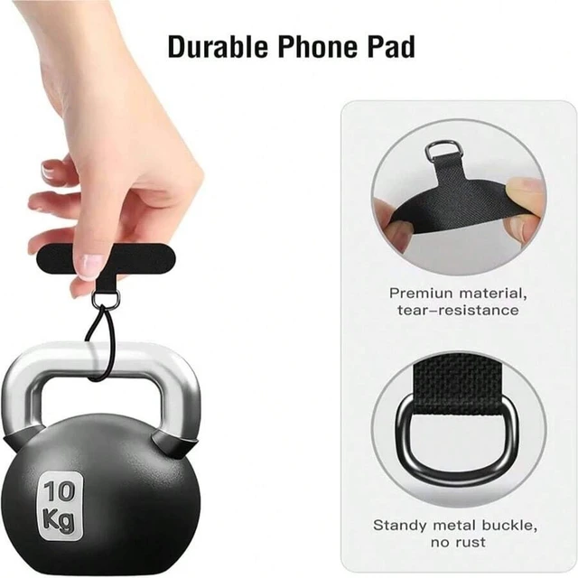 Alt view image 4 of 7 - Bks 6 Pack Universal Phone Lanyard Tether Straps No Adhesive Mobile Case Strap for All Smartphones Black