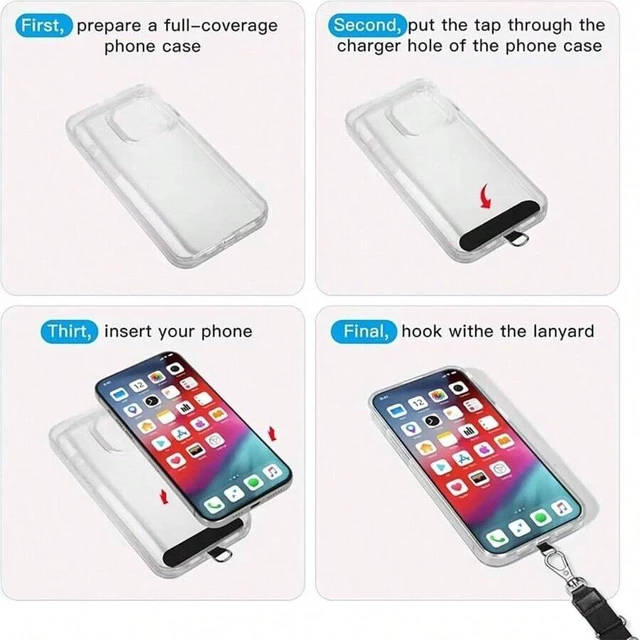 Alt view image 5 of 7 - Bks 6 Pack Universal Phone Lanyard Tether Straps No Adhesive Mobile Case Strap for All Smartphones Black